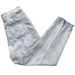 Denim Blvd Los Angeles Light Wash High Rise Straight Leg Jeans Size L
